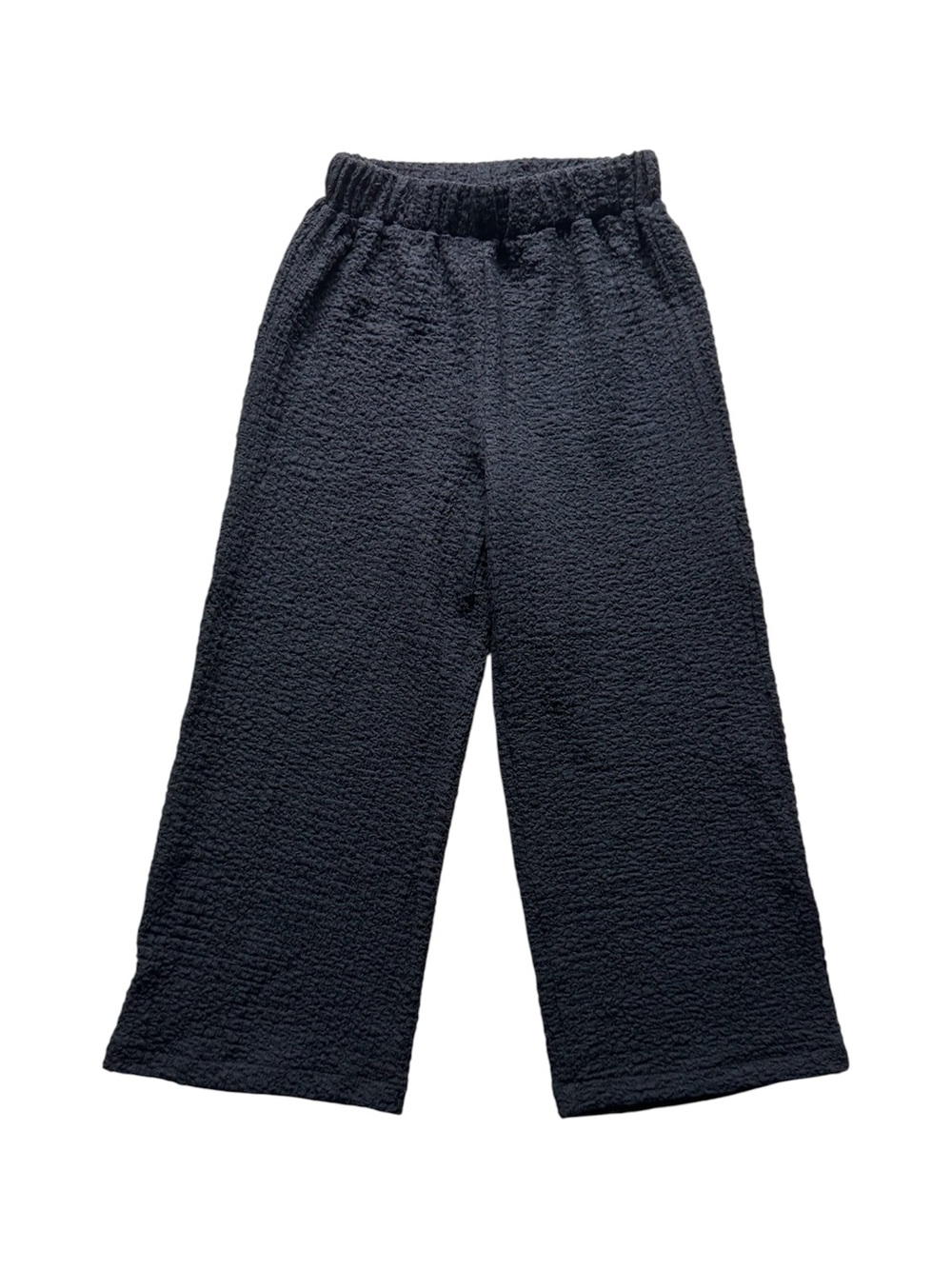 H&M Girls Black Textured Wide Leg Pants Size 6X/7 Pull On